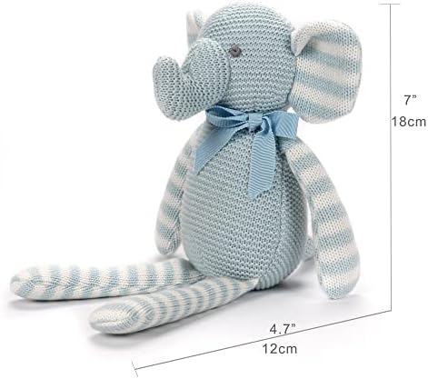 FLUFFYFUN Organic Baby Toys Blue Elephant 71 Inch