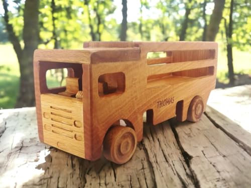 Personalized Wooden Truck Toy for 1-3 Year Old Boys