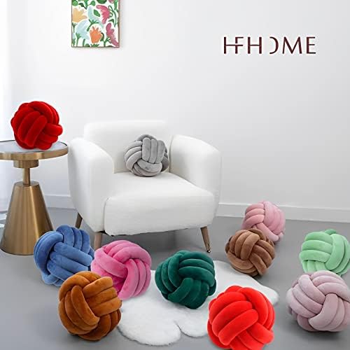KEBAIHUA Knot Ball Pillow Handmade Plush Throw Cushion for Kids Room 1