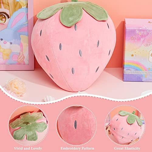 Juexica 2 Pcs Strawberry Plush Pillows Kawaii Decor