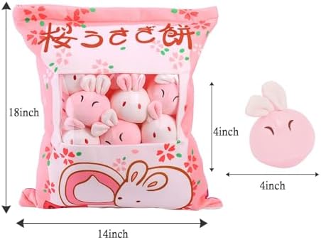 JILPAK Cute Bunny Plush Pillow with 8 Dolls