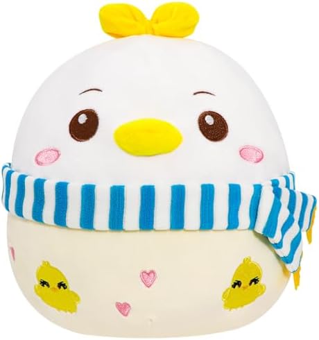Cute Chicken Plush Pillow with Scarf for Kids and Adults