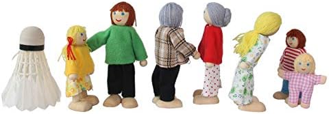 Yeooyoor Wooden Doll House Family 7 Figures