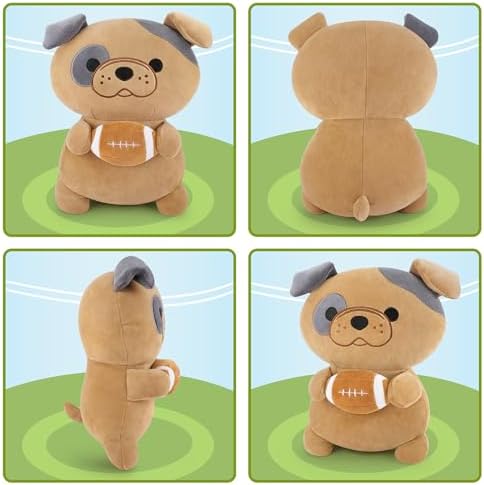 Achwishap French Bulldog Plush Pillow with Rugby 14 Inch Cute Stuffed Animal