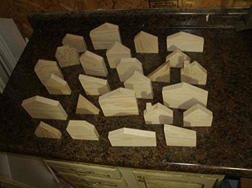 25 Handmade Unfinished Wooden House Shapes Set