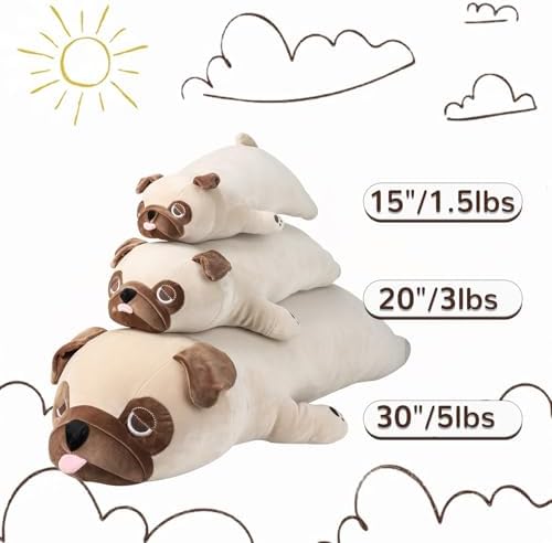 ZPIUU 15 Weighted Pug Plush Pillow Toy