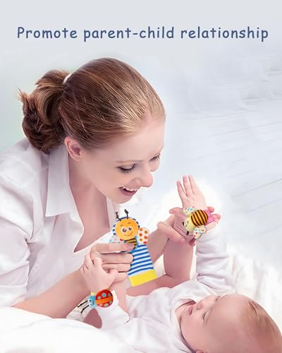 BLOOBLOOMAX Wrist Rattle Sock Set 12pcs Baby Toy