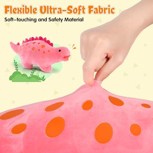 BB FUN HOUSE Dinosaur Pillow Plush Pink