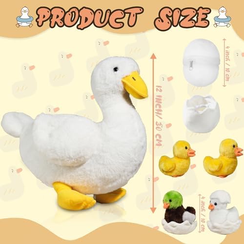 7-in-1 Funny Duck Plush Toy with Zippered Belly