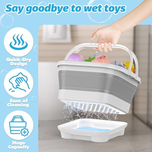 Anivia Foldable Bath Toy Storage Organizer Gray 1