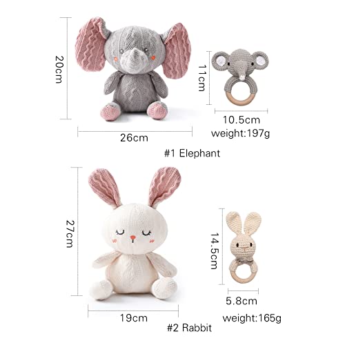 Samonyed Handmade Wooden Baby Elephant Rattle