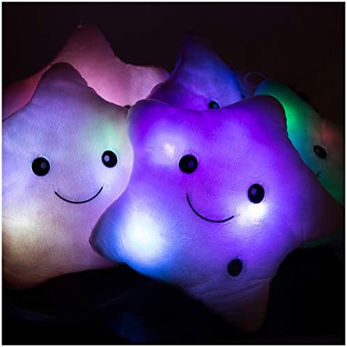 Creative Twinkle Glowing Star Plush Pillow LED Night Light for Kids