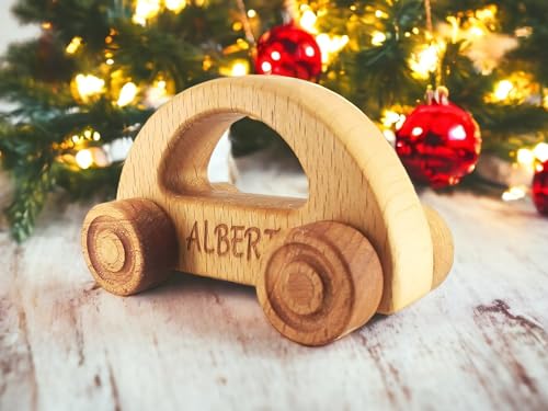 Personalized Wooden Toy Car for Toddlers 1-3 1
