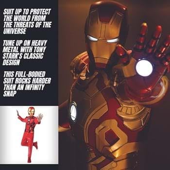 Marvel Iron Man Youth Halloween Costume Jumpsuit