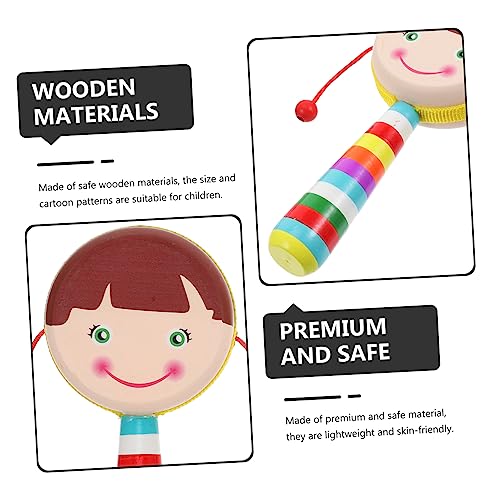 2pcs Musical Wooden Rattle for Babies with Soft Edges