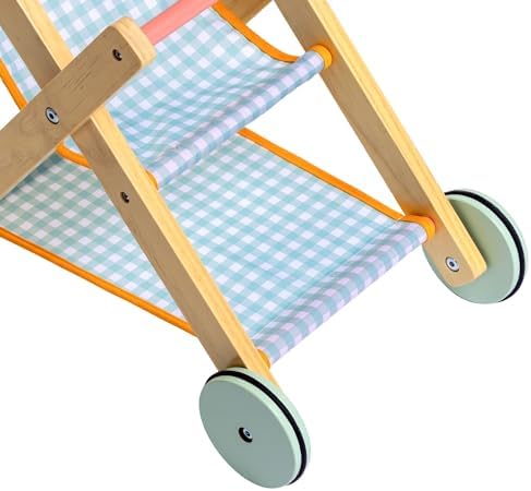 JC Toys Deluxe Wooden Doll Stroller for 18 Dolls and Stuffed Animals
