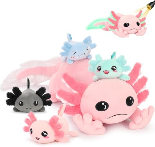 MaoGoLan Glow Axolotl Plush Pillow 5Pcs Set