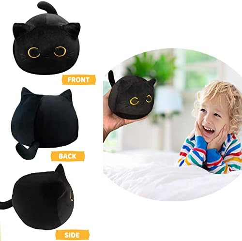 Soft Black Cat Plush Pillow - Kids Toy for Boys Girls