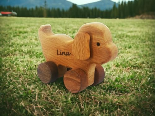 Personalized Wooden Dog Toy For Baby Boy