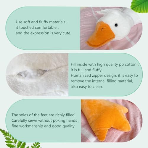 Haengbuk Giant Goose Stuffed Animal 748in White Swan Plush Pillow