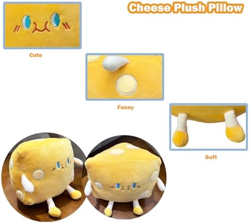 Cheese Stuffed Plush Pillow - Kids Toy for Home Decor
