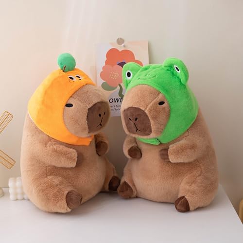 Ditucu Capybara Plush Pillow with Frog Hat