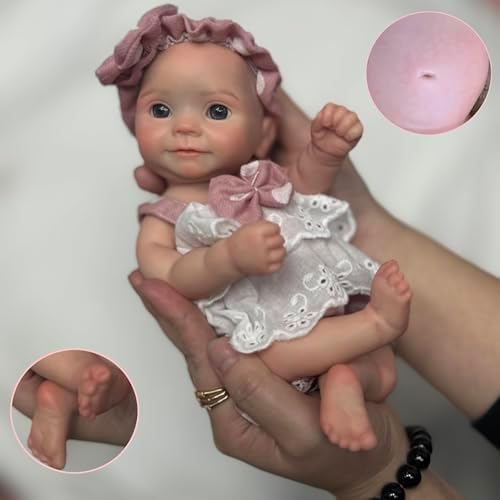 Abenduot 10Inch Realistic Silicone Baby Doll Girl