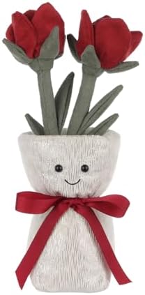 Apricot Lamb Fluffy Rose Vase Plush Toy for Kids