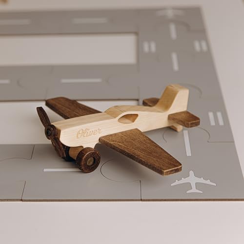Personalized Wooden Toy Airplanes and Cars for Toddlers