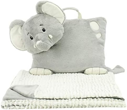 Animal Adventure Wild Style Elephant Cuddle Combo with Carry Handle and Zipper Pouch