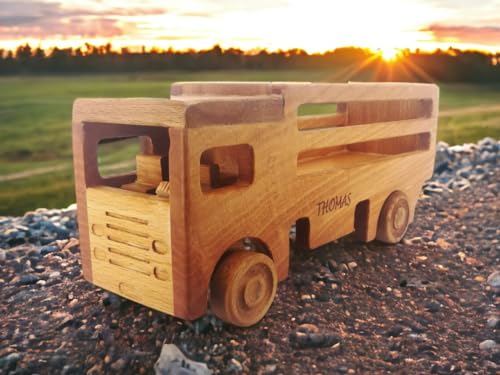 Personalized Wooden Truck Toy for 1-3 Year Old Boys