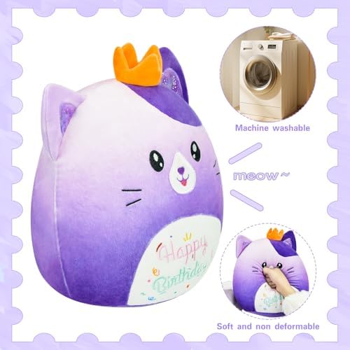 12 Inch Gradient Purple Cat Plush Pillow Toy