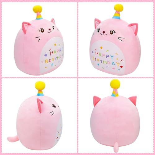 LICSOR 12 Inch Plush Unicorn Cat Birthday Pillow
