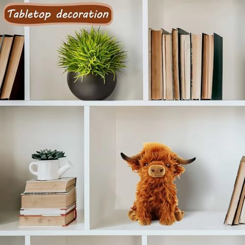 BMZRJM Fluffy Highland Cows Plush Pillow Toy