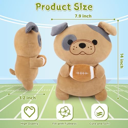 Achwishap French Bulldog Plush Pillow with Rugby 14 Inch Cute Stuffed Animal