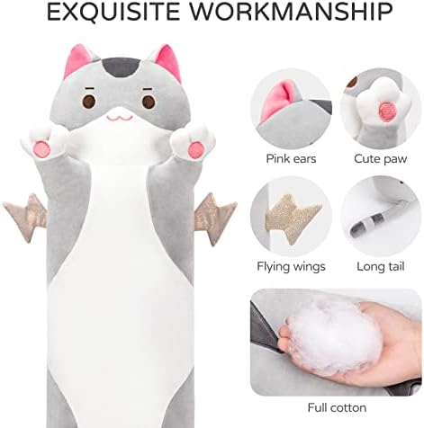Mewaii Long Cat Plush 20 Inches Kids Body Pillow