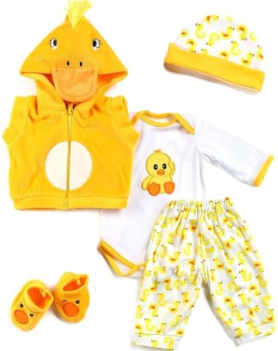Yellow Duck Reborn Baby Doll Clothes 5pcs Set