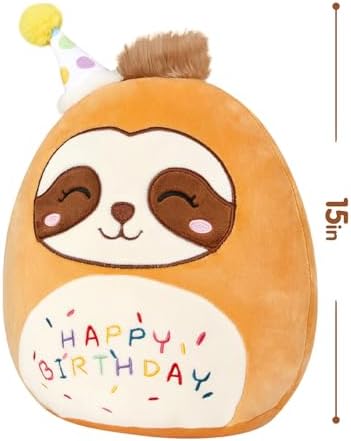 CozyWorld 15 Birthday Sloth Plush Pillow