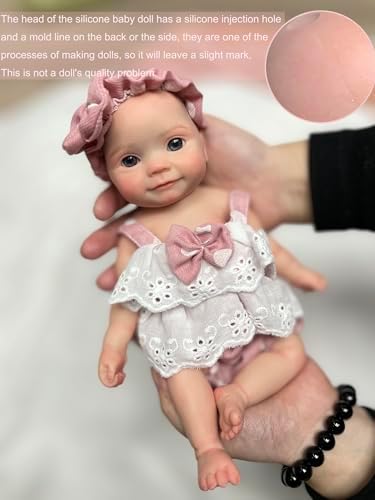 Abenduot 10Inch Realistic Silicone Baby Doll Girl