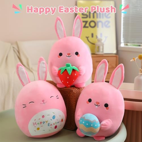 Pink Bunny Plush Stuffed Animal Toy Soft Rabbit Plushie