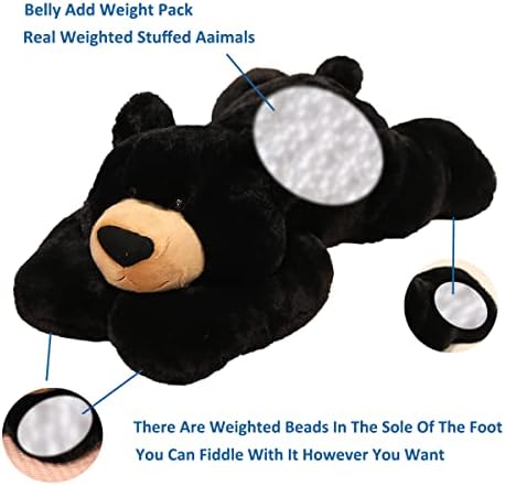 Doireum Weighted Black Bear Plush Toy 62 Lbs