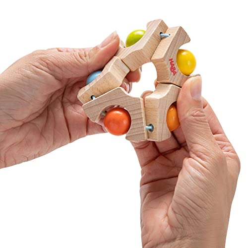 HABA Clutching Toy Ball Wheel Wooden Rattle