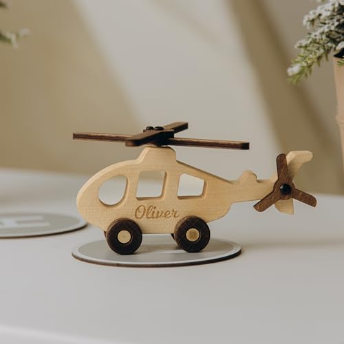 Personalized Wooden Toy Airplanes and Cars for Toddlers