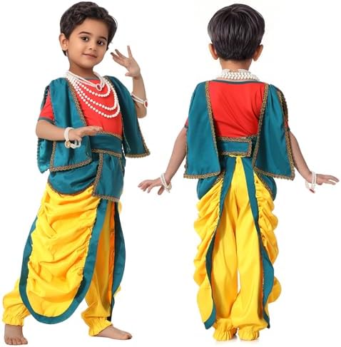 Ezuwail Krishna Costume for Baby Boy with Dhoti and Kurta Set