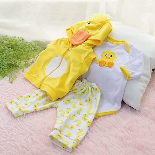 Yellow Duck Reborn Baby Doll Clothes 5pcs Set