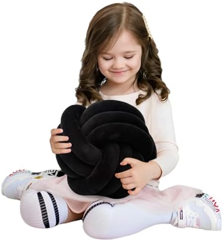 KEBAIHUA Knot Ball Pillow Handmade Plush Throw Cushion for Kids Room 1