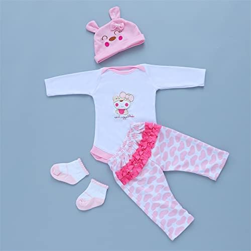 OYESY Reborn Baby Doll Pink Outfit 4pcs Set
