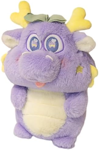 10 Inch Chinese Dragon Plush Pillow Toy for Kids and Lovers Purple