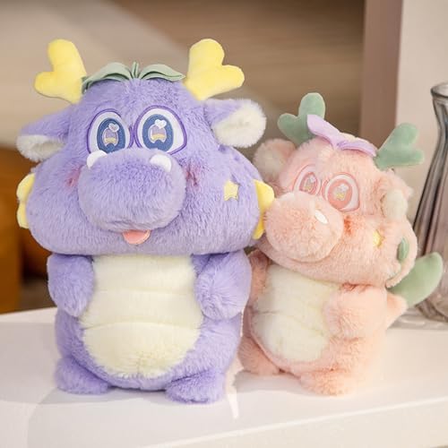 10 Inch Chinese Dragon Plush Pillow Toy for Kids and Lovers Purple
