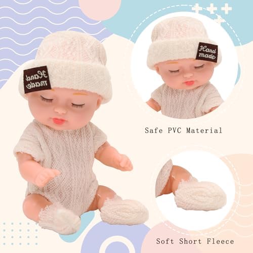 4 Inch Realistic Baby Dolls with Animal Clothes 4PCS
